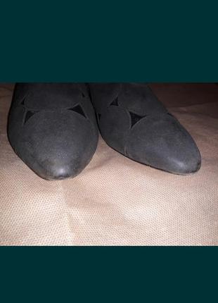 Туфли чёрные женские кожаные eclipse на низком каблуке 36 37 лодочки4 фото