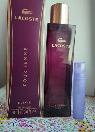 Розпив! оригінал! парфумна вода 1мл lacoste pour femme elixir