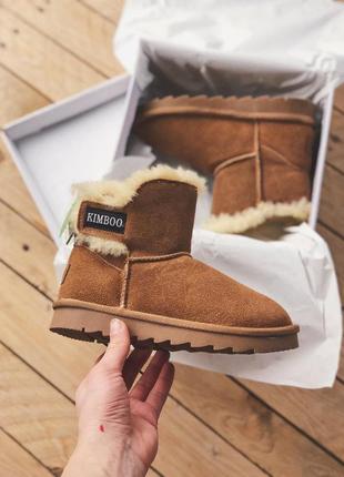 Замшевые угги натуралки на овчине кэмел ugg kimboo camel.