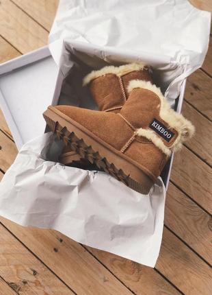 Замшевые угги натуралки на овчине кэмел ugg kimboo camel.2 фото