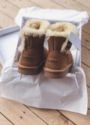 Замшевые угги натуралки на овчине кэмел ugg kimboo camel.4 фото