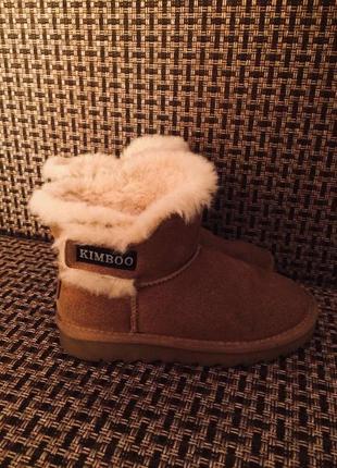 Замшевые угги натуралки на овчине кэмел ugg kimboo camel.7 фото