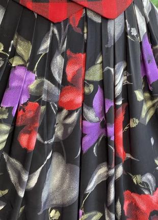 Винтажная австрийская юбка миди с цветочным принтом4 фото