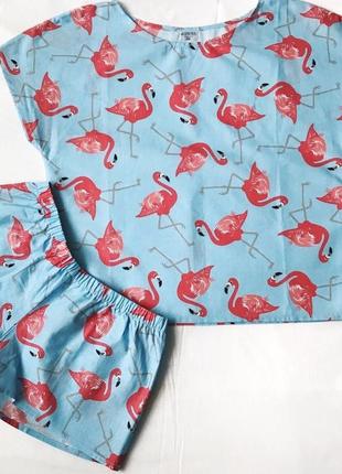 Новая хлопковая пижама фламинго