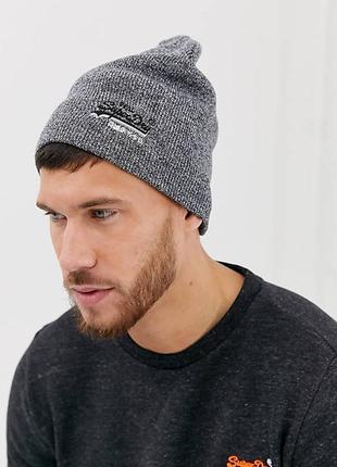 Котонова шапка біні  меланж  superdry