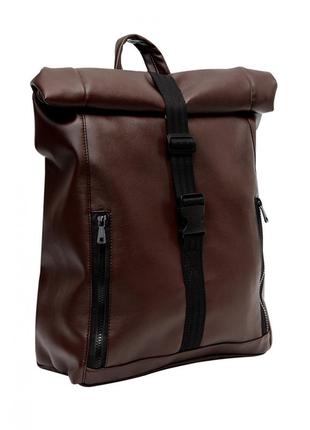 Женский рюкзак sambag rolltop one коричневый7 фото