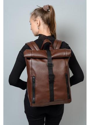 Жіночий рюкзак sambag rolltop one коричневий2 фото