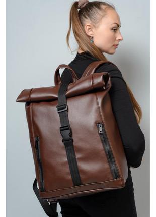 Жіночий рюкзак sambag rolltop one коричневий1 фото