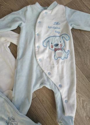 Костюм для новонароджених, костюм для хлопчика, набір із 5 одиниць , велюровий костюмчик4 фото