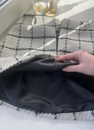 Твідова юбка в клітинку тепла3 фото