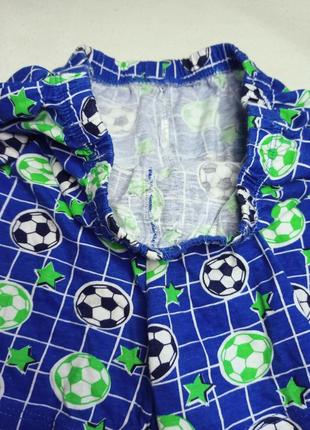 Котонова піжама. піжама в футбольний принт.  детская пижама.7 фото