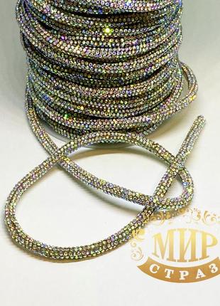 Стразовый шнур, цвет crystal ab №2( диаметр 7мм), 1м1 фото