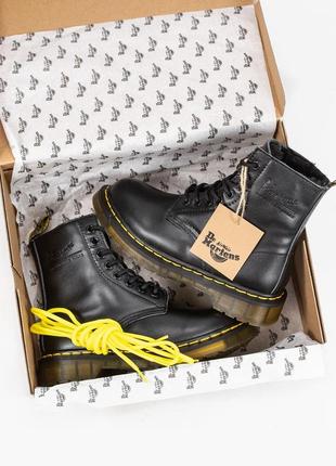 Женские высокие кожаные ботинки с мехом dr.martens classic black хутро6 фото