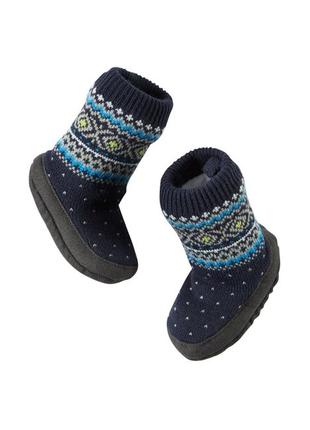 Теплі пінетки шкарпетки капці чобітками carter's fair isle slipper socks1 фото