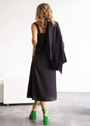 Костюм платье-комбинация миди с жакетом 4 цвета классика8 фото