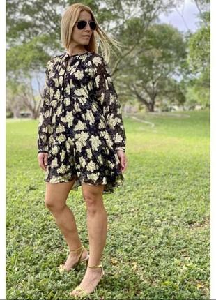 Новая коллекция! вишукана сукня, золоті квіти, zara, рр m-l-xl