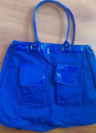 Сумка велика, текстиль + лак. , вінтаж