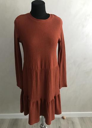 Сукня плаття на довгий рукав( перламутро- помаранчевий колір)