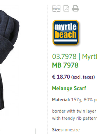 Шарф myrtle beach mb7978