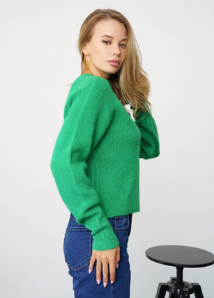 Укороченный шерстяной вязаный свитер джемпер 4 цвета5 фото