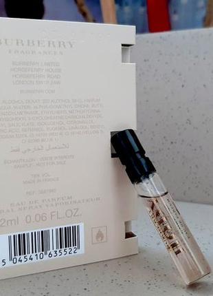 Burberry body eau de parfum✨оригинал миниатюра пробник mini vial spray 2 мл книжка6 фото