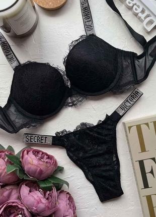 Комплект нижньої білизни victoria's secret комплект зі стразами бюстгальтер мереживний комплект