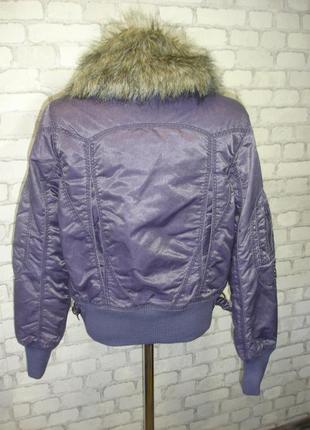 Тепла коротка куртка з хутряним коміром "ad woman" 46-48 р7 фото