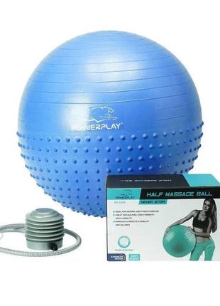 М'яч для фітнесу powerplay 4003 із насосом, 65 см, lilac