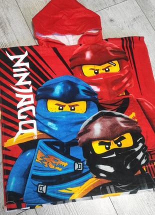 Полотенце пончо пляжное ниндзяго ninjago lego 60х120 см1 фото