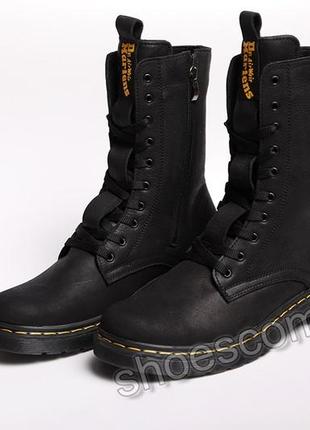 Мужские ботинки, берцы, сапоги в стиле dr.martens кожаные черные5 фото