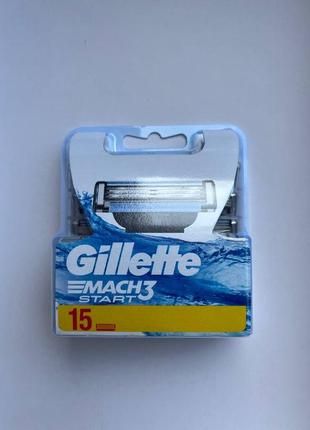 Gillette mach3 start. змінні касети для гоління (15 шт)