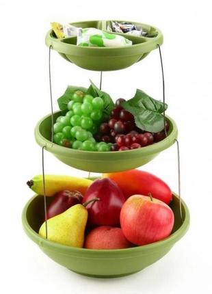 Складна підставка миска для чіпсів фруктів twistfold party bow (green)1 фото
