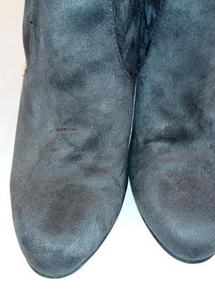 Шикарные ботинки-чулки caprice в сером цвете из искусственной замши3 фото