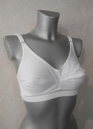 80в,англия!хлопковый белоснежный бюстгальтер без косточек новый
