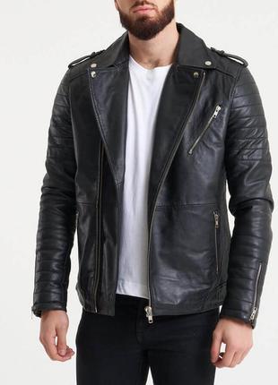 Шикарна шкіряна куртка barneys leather biker jacket9 фото