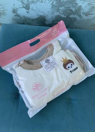 Детский комплект полотенце-манишкаш-слюнявчик + салфетка4 фото