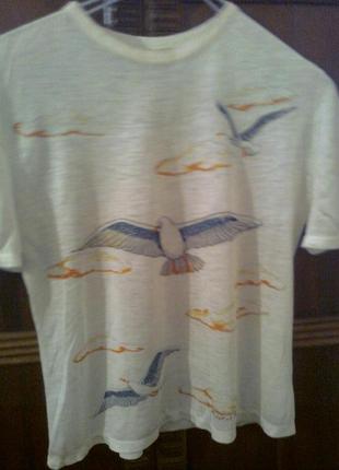 Футболка з птахами з коротким рукавом, х/б, гарна якість