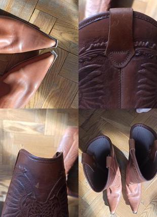Шкіряні чоботи казаки ковбойки італія 24,5 см6 фото