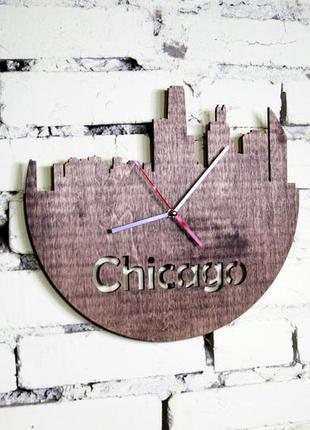 Часы настенные из фанеры "чикаго" любого цвета