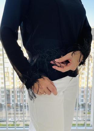 Zara чорная блузка4 фото