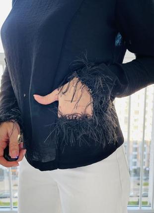 Zara чорная блузка7 фото