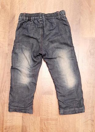 Теплые мягкие джинсы "на меху" начес махра "травка"для мальчика2 фото