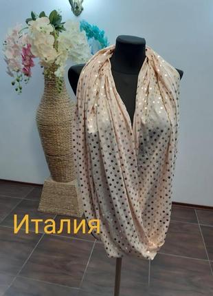 Снуд в золотистый горошек италия