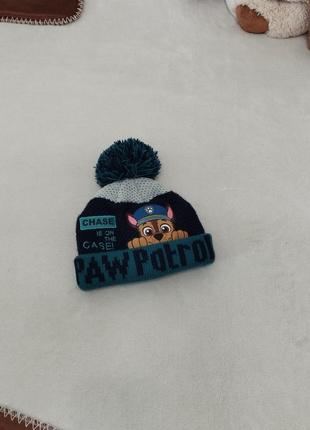 Тепла осіння, демісезонна шапка щенячий патруль для хлопчика