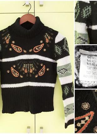 Теплий в'їхав язаний светр, гольф, xs-s