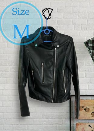 Жіноча шкіряна куртка zara, (р. m)