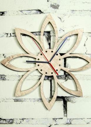 Часы настенные из фанеры "цветок" любого цвета4 фото