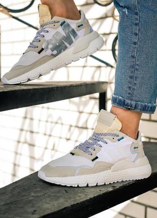 Жіночі кросівки adidas nite jogger x 3m white / smb2 фото