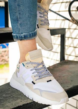 Жіночі кросівки adidas nite jogger x 3m white / smb3 фото