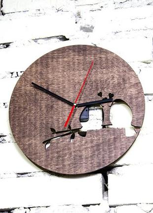 Часы настенные из фанеры "птички" любого цвета